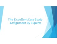 The Excellent Case Study Assignment By Experts