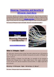 Meaning, Properties, and Benefits of Ethiopian Opal Stone
