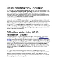 What is the Foundation Course in the UPSC Exam?
