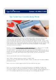 Tips To Get Your Canadian Study Permit