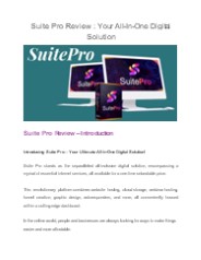 Suite Pro Review : Your All-In-One Digital Solution