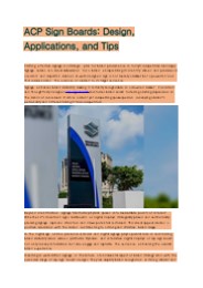 ACP Sign Boards: Design, Applications, and Tips