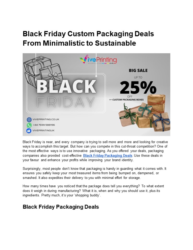 : Black Friday Custom Packaging Deals From Minimalistic to Sustainable
