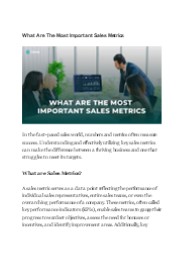 What Are The Most Important Sales Metrics