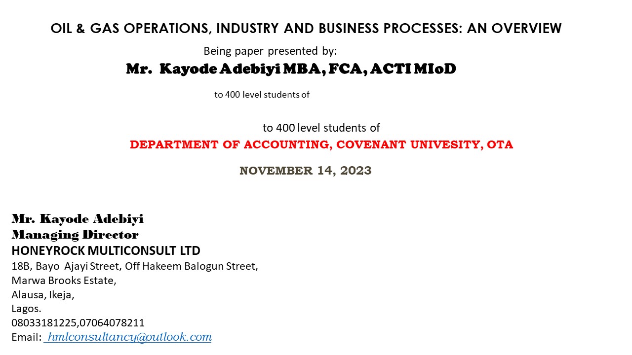 Oil and gas operations