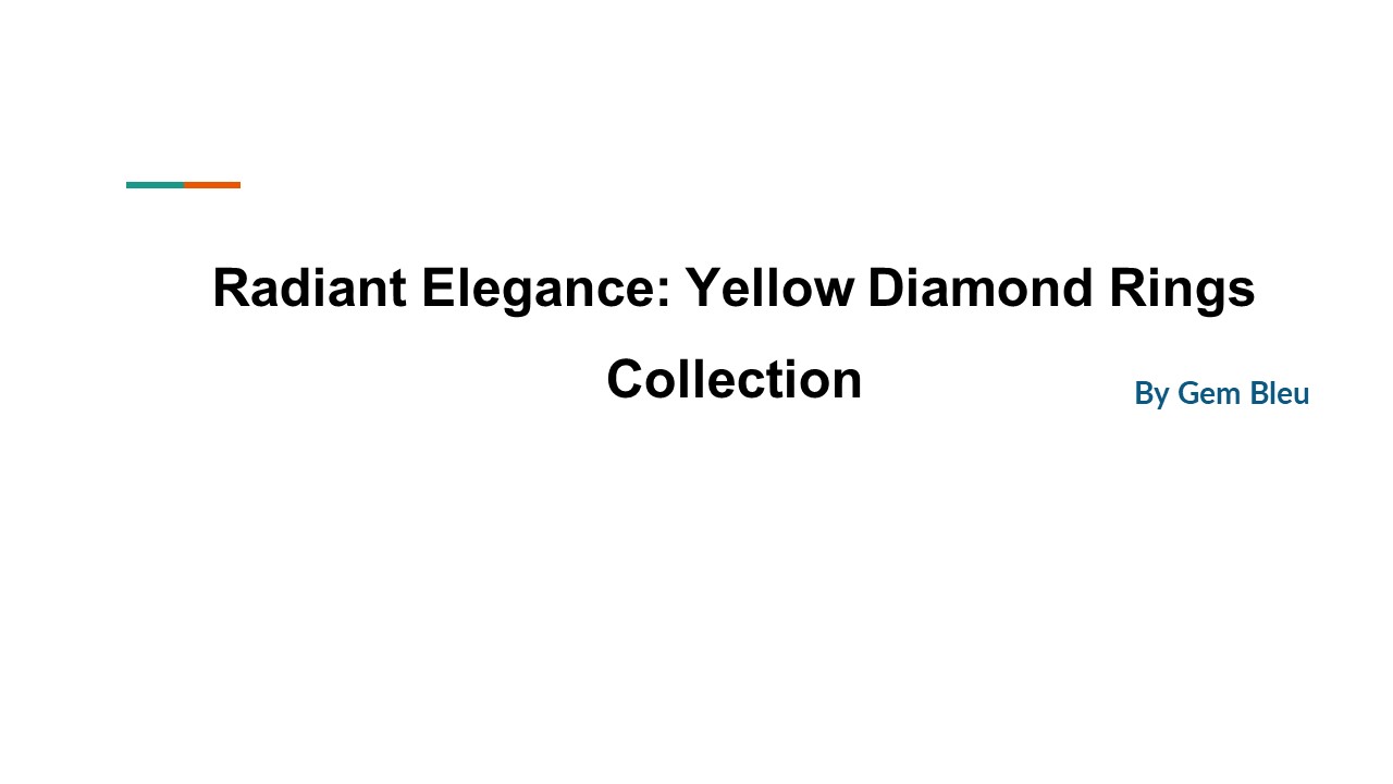 Radiant Elegance: Yellow Diamond Rings Collection