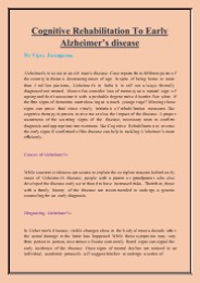 Cognitive Rehabilitation To Early Alzheimer’s disease