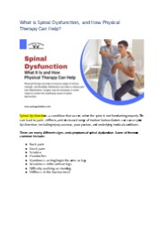 What is Spinal Dysfunction, and How Physical Therapy Can Help?