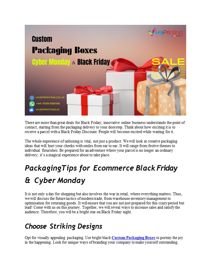 Custom packaging boxing cyber manday & black friday