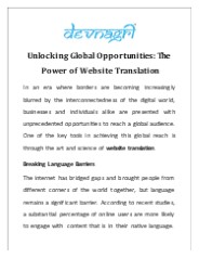 Unlocking Global Opportunities: The Power of Website Translation
