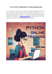 Python Online Training: Unlock Your Programming Potential