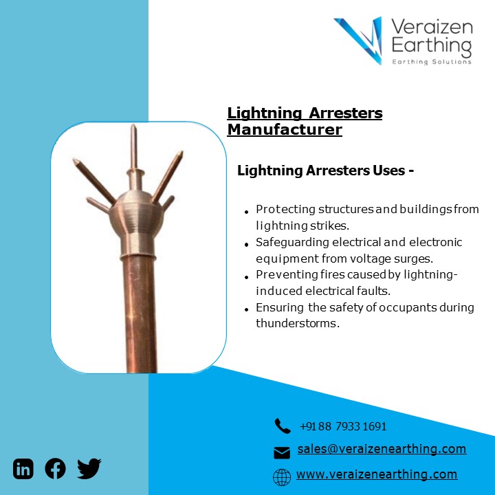 Lightning Arresters|Pure Copper Earthing Electrode|Copper Bonded Electrode|Veraizen Earthing