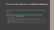 Use Cases for Generative Artificial Intelligence