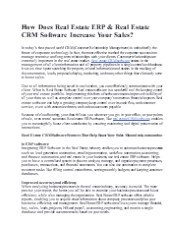 How Does Real Estate ERP & Real Estate CRM Software Increase Your Sales?