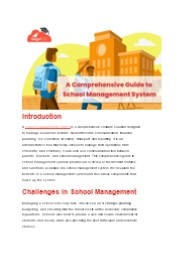 A Comprehensive Guide to School Management System