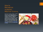 How to Recognize Authentic Mexican Cuisine