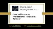 How to Choose a Professional Financial Advisor