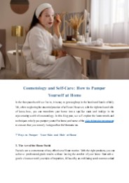 Cosmetology and Self-Care: How to Pamper Yourself at Home