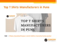 Top T Shirts Manufacturers in Pune