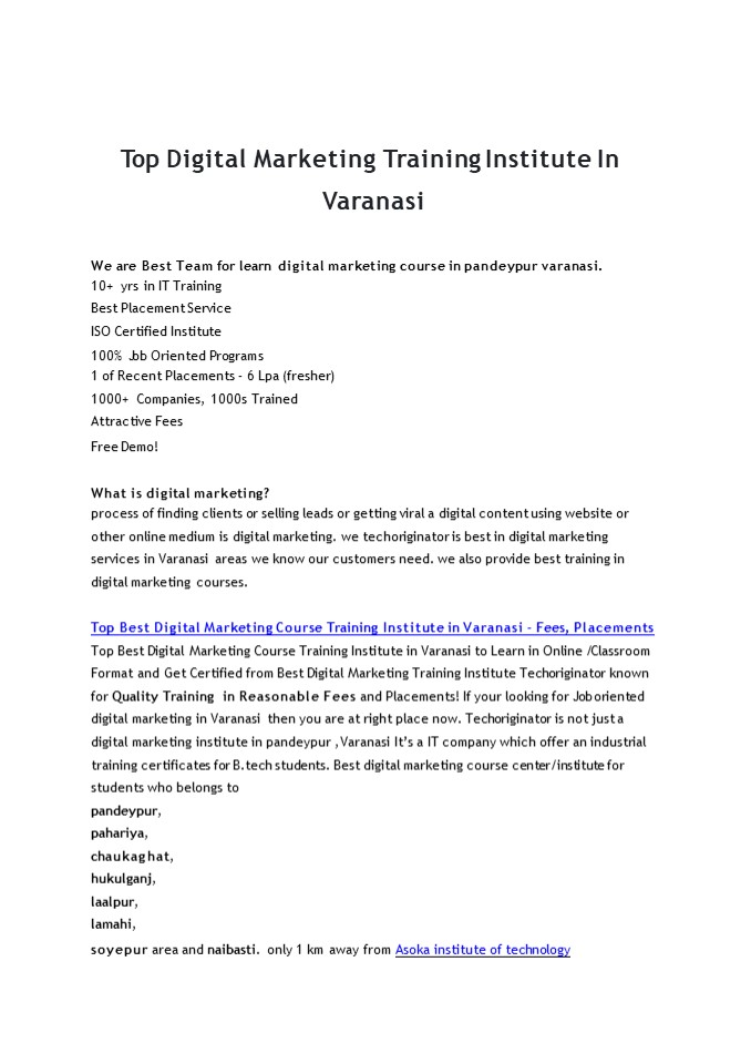 digital marketing course in Varanasi