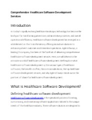 Comprehensive Healthcare Software Development Services
