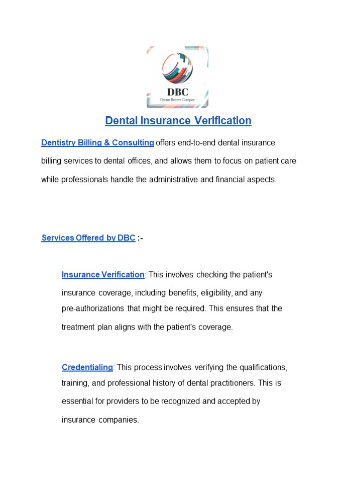 Dental insurance verification