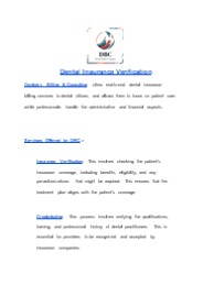 Dental insurance verification