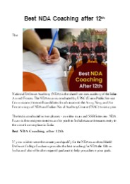 Best NDA Coaching After 12th