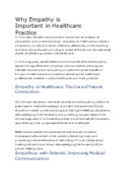 Why Empathy is Important in Healthcare Practice