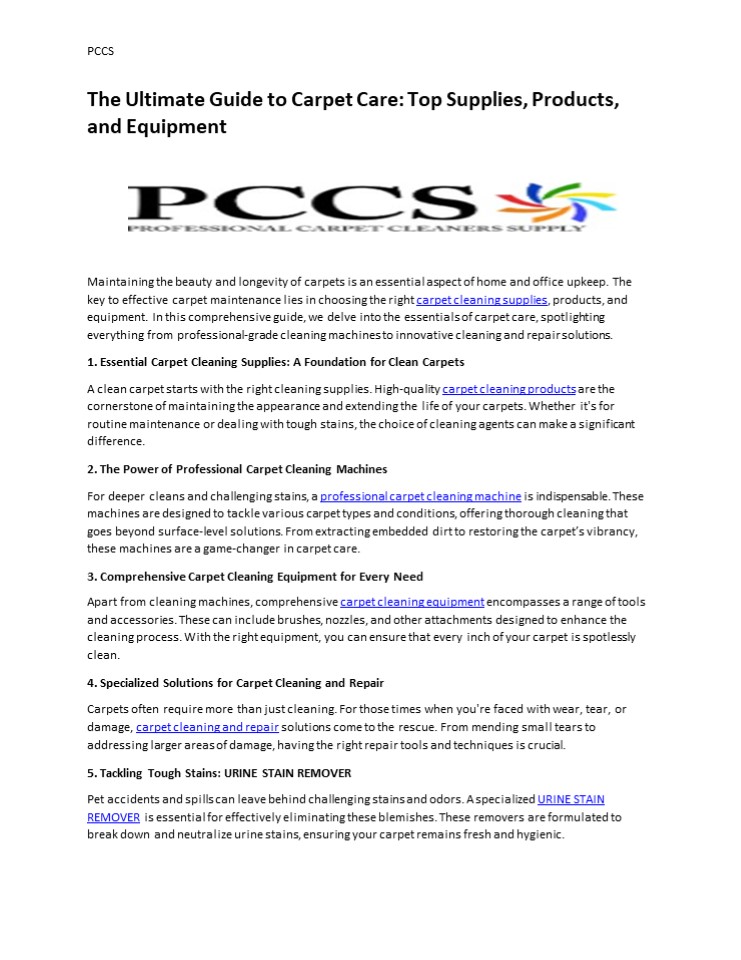 The Ultimate Guide to Carpet Care