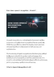 How does speech recognition AI work?