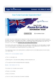 How To Get Australia Dependent Visa?