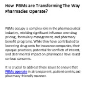 How PBMs are Transforming The Way Pharmacies Operate?