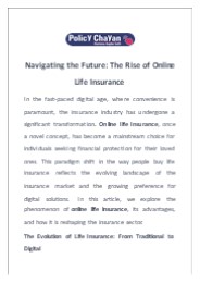 Navigating the Future: The Rise of Online Life Insurance