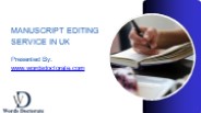 Manuscript Editing Service In UK