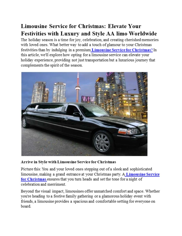 Limousine Service for Christmas