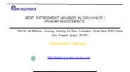 Best Retirement Advisor in Delhi NCR | Prahim Investments