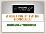 A Best Math Tutor Honolulu