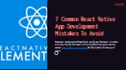 7 Common React Native App Development Mistakes To Avoid