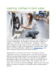 washing clothes in hard water