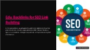 Edu Backlinks for SEO Link Building