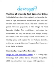 The Rise of Image to Text Converter Online