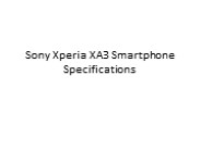 Sony Xperia XA3 Smartphone Specifications