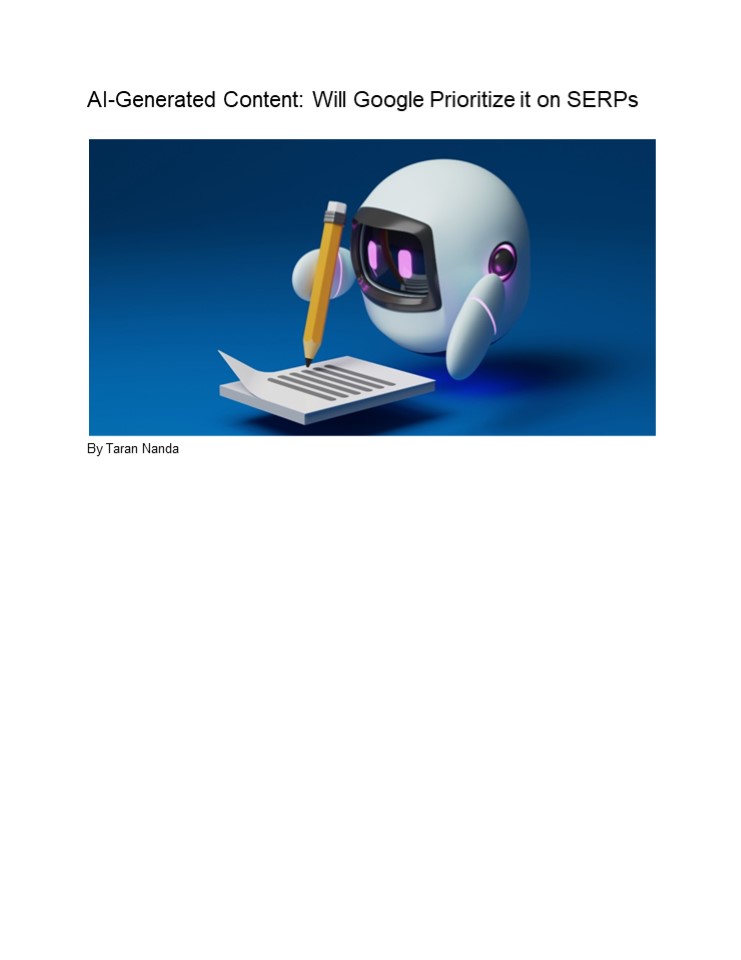 AI-Generated Content Will Google Prioritize it on SERPs