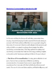 Marketing Communications behaviors for 2024