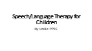 Speech/Language Therapy for Children