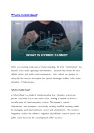 What is Hybrid Cloud?