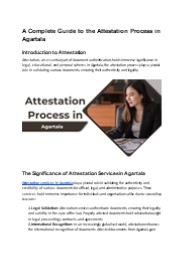 A Complete Guide to the Attestation Process in Agartala