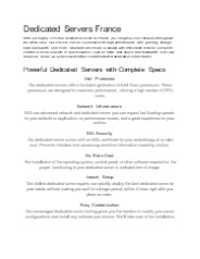 Dedicated Servers France