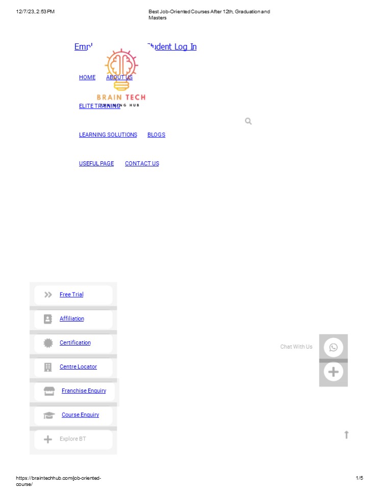 20+ Job-Oriented Courses After 12th